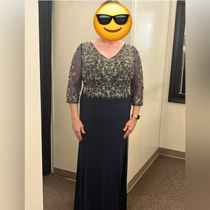 Beautiful navy and gold formal dress